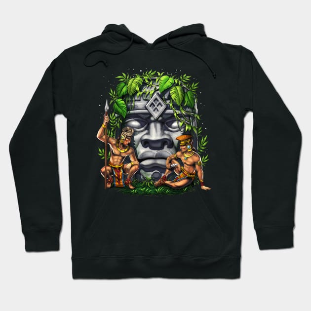 Olmec Head Warriors Hoodie by underheaven